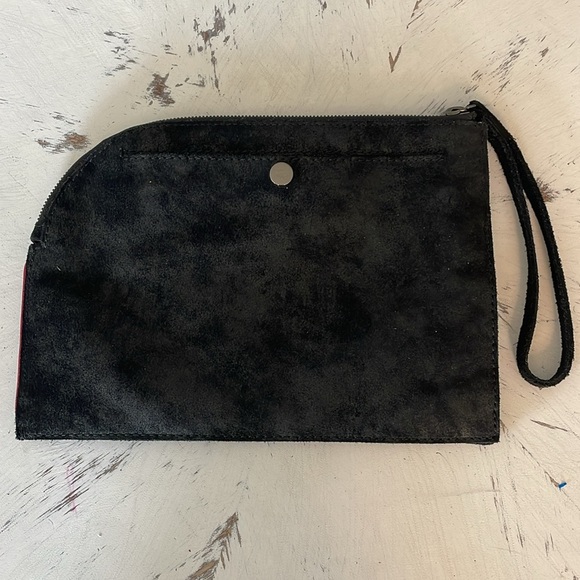 Hammitt “Richard” Large Black Suede Wristlet - Picture 5 of 11